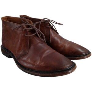 Frye Mens Paul Chukka Leather Brown Boots Shoes Size 8.5 Classic Work Distressed